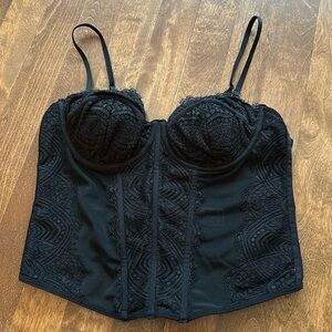 Garage Chrishell Lace Mesh Bustier Black size Medium